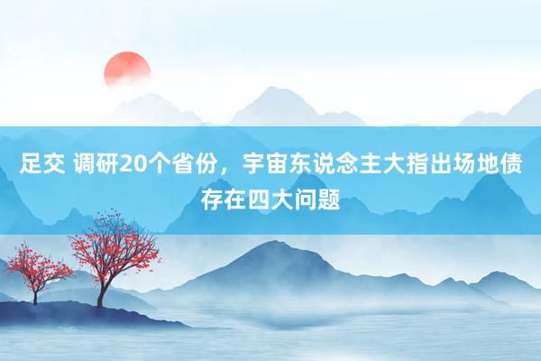 足交 调研20个省份，宇宙东说念主大指出场地债存在四大问题