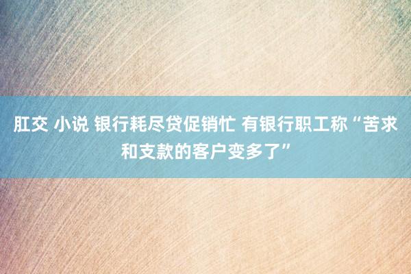 肛交 小说 银行耗尽贷促销忙 有银行职工称“苦求和支款的客户变多了”