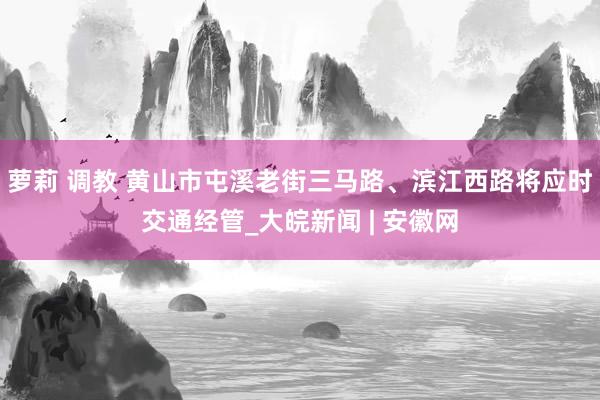 萝莉 调教 黄山市屯溪老街三马路、滨江西路将应时交通经管_大皖新闻 | 安徽网