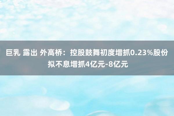 巨乳 露出 外高桥：控股鼓舞初度增抓0.23%股份 拟不息增抓4亿元-8亿元