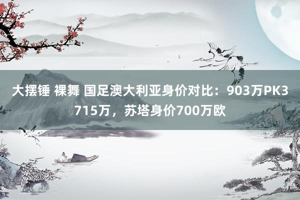 大摆锤 裸舞 国足澳大利亚身价对比：903万PK3715万，苏塔身价700万欧