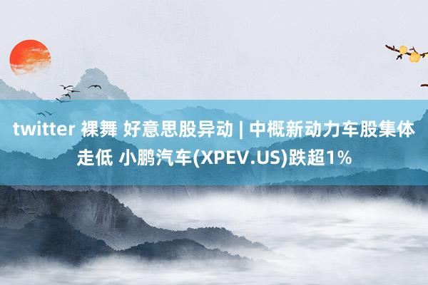 twitter 裸舞 好意思股异动 | 中概新动力车股集体走低 小鹏汽车(XPEV.US)跌超1%