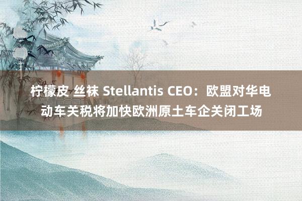 柠檬皮 丝袜 Stellantis CEO：欧盟对华电动车关税将加快欧洲原土车企关闭工场