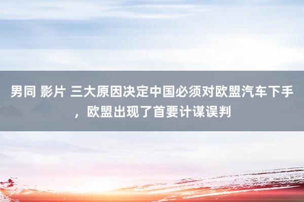 男同 影片 三大原因决定中国必须对欧盟汽车下手，欧盟出现了首要计谋误判