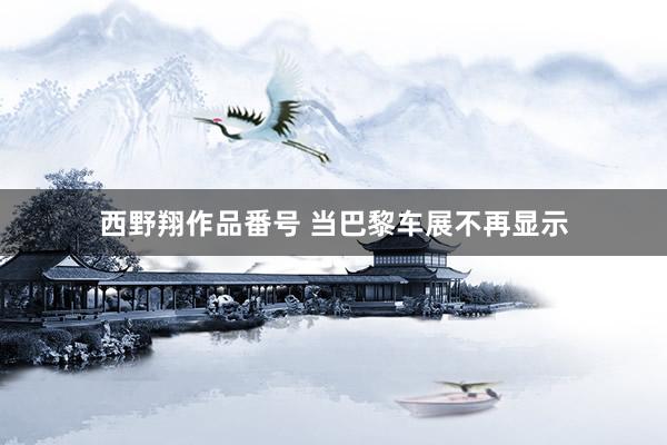 西野翔作品番号 当巴黎车展不再显示