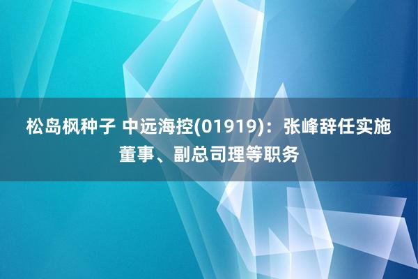 松岛枫种子 中远海控(01919)：张峰辞任实施董事、副总司理等职务