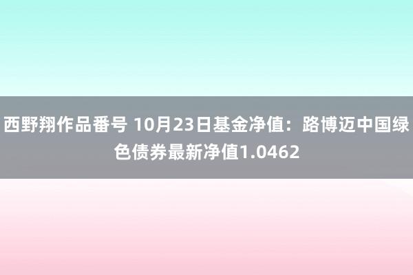 西野翔作品番号 10月23日基金净值：路博迈中国绿色债券最新净值1.0462