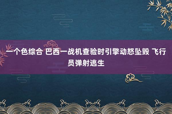 一个色综合 巴西一战机查验时引擎动怒坠毁 飞行员弹射逃生