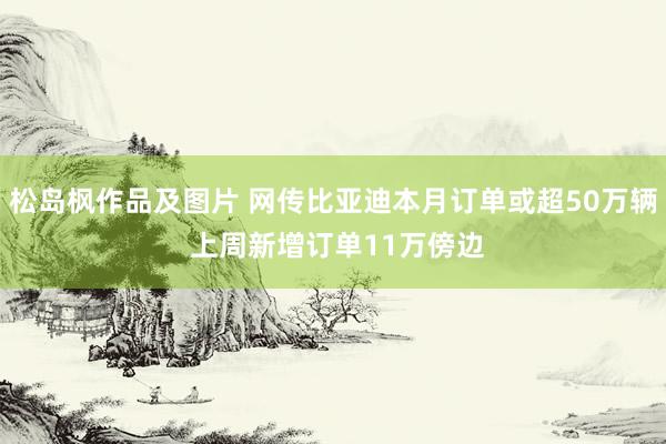 松岛枫作品及图片 网传比亚迪本月订单或超50万辆 上周新增订单11万傍边