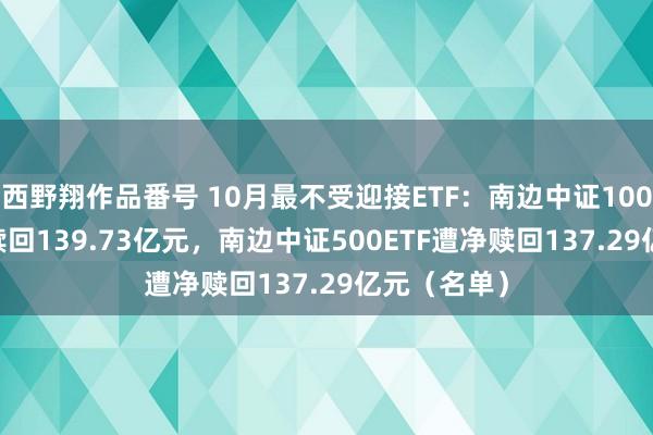 西野翔作品番号 10月最不受迎接ETF：南边中证1000ETF遭净赎回139.73亿元，南边中证500ETF遭净赎回137.29亿元（名单）