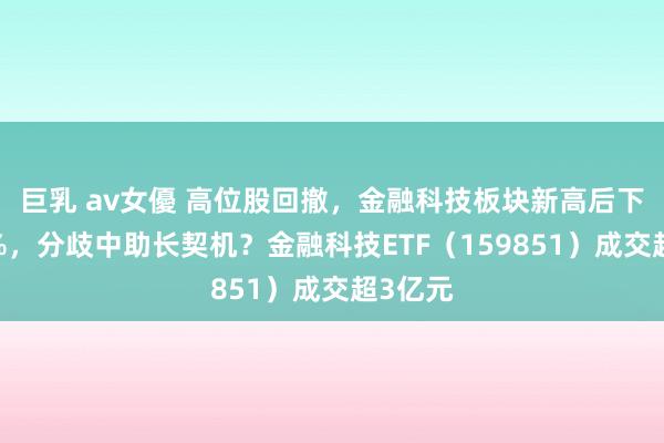 巨乳 av女優 高位股回撤，金融科技板块新高后下挫超6%，分歧中助长契机？金融科技ETF（159851）成交超3亿元