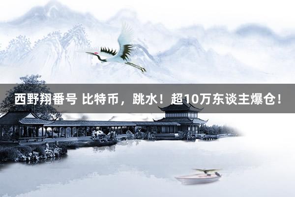 西野翔番号 比特币，跳水！超10万东谈主爆仓！