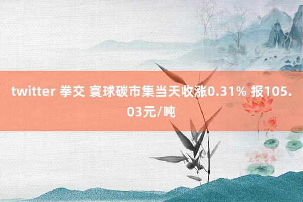 twitter 拳交 寰球碳市集当天收涨0.31% 报105.03元/吨