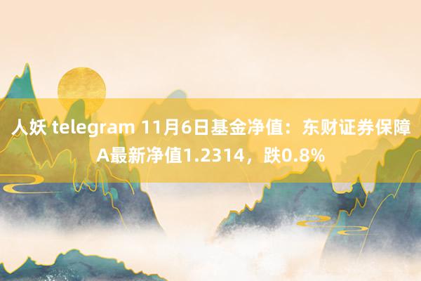 人妖 telegram 11月6日基金净值：东财证券保障A最新净值1.2314，跌0.8%