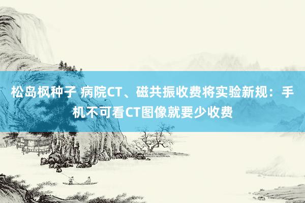 松岛枫种子 病院CT、磁共振收费将实验新规：手机不可看CT图像就要少收费