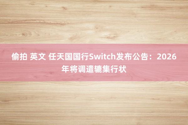 偷拍 英文 任天国国行Switch发布公告：2026年将调遣辘集行状