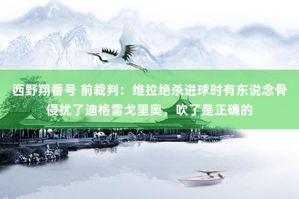 西野翔番号 前裁判：维拉绝杀进球时有东说念骨侵扰了迪格雷戈里奥，吹了是正确的