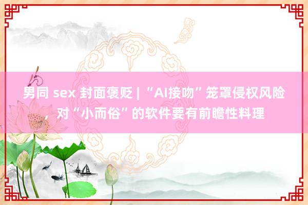 男同 sex 封面褒贬 | “AI接吻”笼罩侵权风险，对“小而俗”的软件要有前瞻性料理