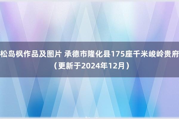 松岛枫作品及图片 承德市隆化县175座千米峻岭贵府（更新于2024年12月）