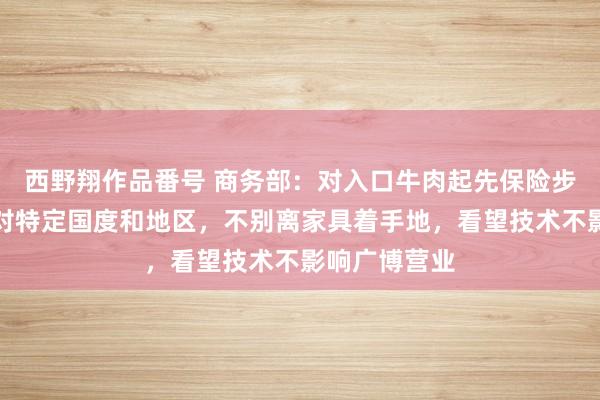 西野翔作品番号 商务部：对入口牛肉起先保险步调看望不针对特定国度和地区，不别离家具着手地，看望技术不影响广博营业