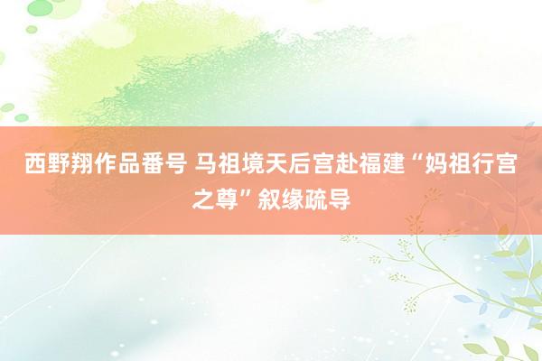 西野翔作品番号 马祖境天后宫赴福建“妈祖行宫之尊”叙缘疏导