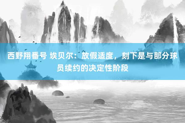 西野翔番号 埃贝尔：放假适度，刻下是与部分球员续约的决定性阶段