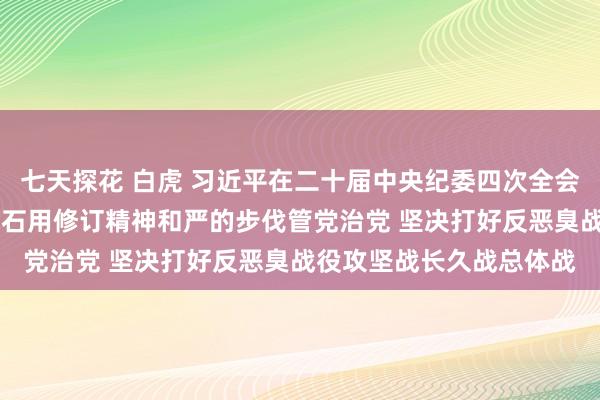 七天探花 白虎 习近平在二十届中央纪委四次全会上发表紧迫语言强调 宝石用修订精神和严的步伐管党治党 坚决打好反恶臭战役攻坚战长久战总体战