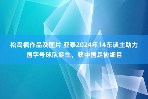 松岛枫作品及图片 亚泰2024年14东谈主助力国字号球队诞生，获中国足协细目