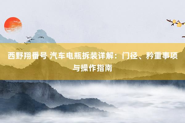 西野翔番号 汽车电瓶拆装详解：门径、矜重事项与操作指南