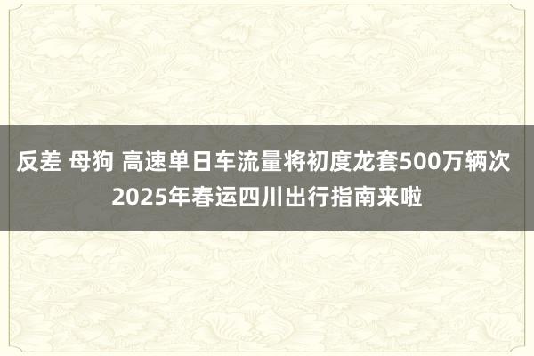 反差 母狗 高速单日车流量将初度龙套500万辆次 2025年春运四川出行指南来啦