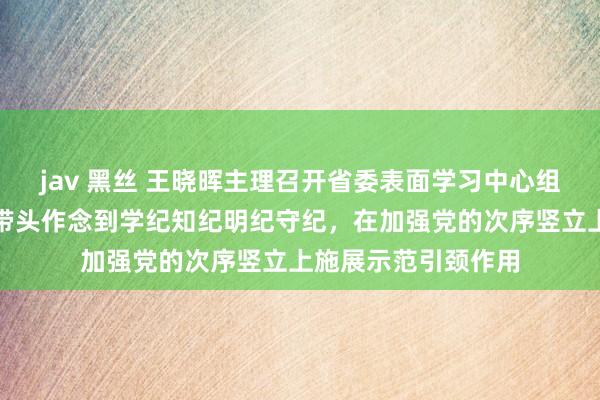 jav 黑丝 王晓晖主理召开省委表面学习中心组专题学习会强调：带头作念到学纪知纪明纪守纪，在加强党的次序竖立上施展示范引颈作用