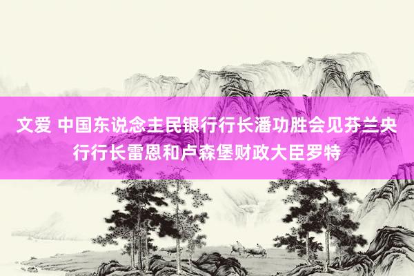 文爱 中国东说念主民银行行长潘功胜会见芬兰央行行长雷恩和卢森堡财政大臣罗特