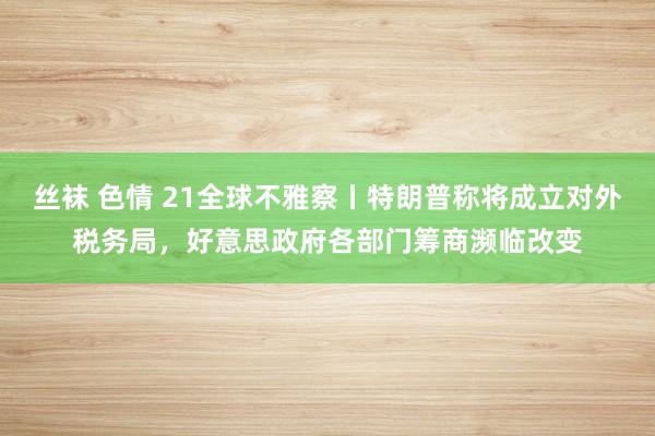 丝袜 色情 21全球不雅察丨特朗普称将成立对外税务局，好意思政府各部门筹商濒临改变