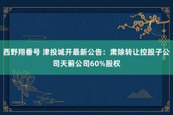西野翔番号 津投城开最新公告：肃除转让控股子公司天蓟公司60%股权